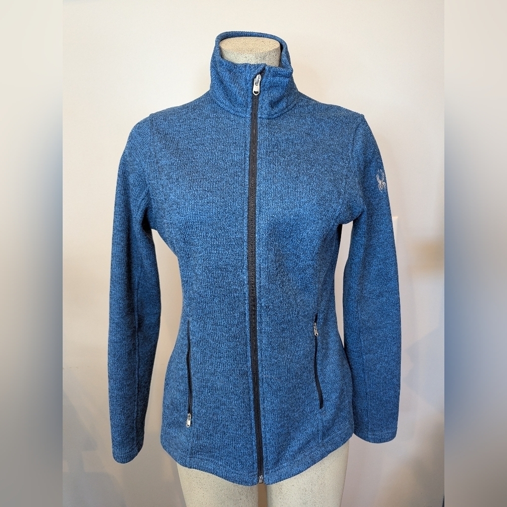 SPYDER Full-zip mid weight core sweater, Blue Ladies Size medium